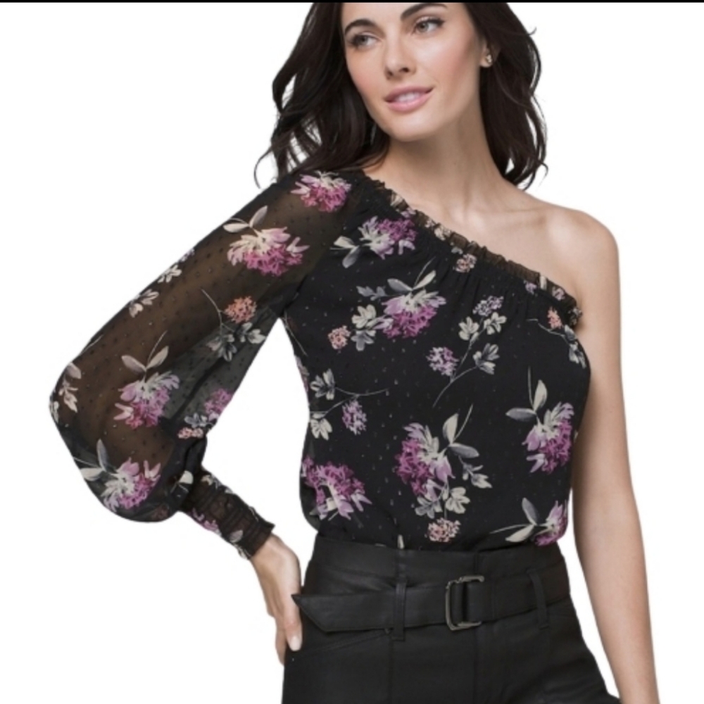 White House Black Market one shoulder top Size Small